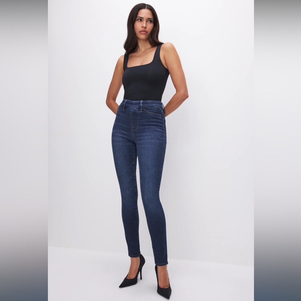 Good American POWER STRETCH PULL-ON SKINNY JEANS L - Picture 7 of 13